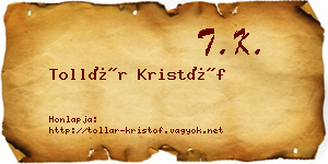 Tollár Kristóf névjegykártya